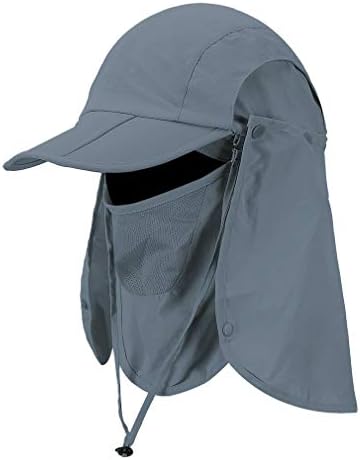 Foldable sun hat, fishing hat, UPF 50+protective hat, with face mask and neck flip cover