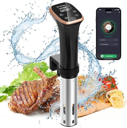 BLITZHOME Sous Vide Cooker, WiFi APP\/Touch Control, IPX7 Waterproof Compact Sous Vide Machine Pro, Accurate Temperature &amp; Timer, Ultra Quiet Stainless Precision Immersion Circulator with Recipes