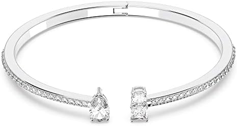 SWAROVSKI Attract Cuff Bracelet Jewelry Collection, Rhodium Tone Finish, Clear Crystals
