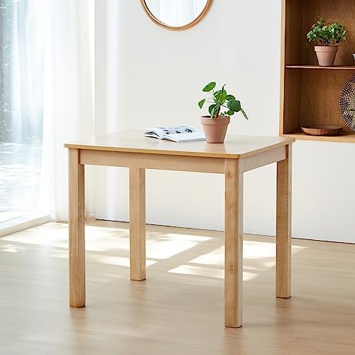 Livinia Cabin 33.5&#34; Wooden Dining Table\/Small Rectangular Modern Farmhouse Solid Wood Kitchen Table Desk (Natural)