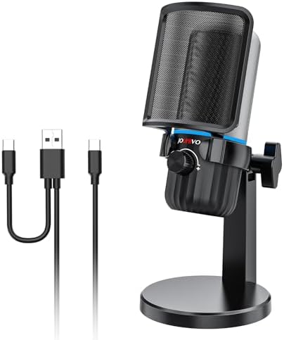 JOUNIVO USB Microphone for PC, Computer Microphone for Gaming and Podcast, Gaming Mic with Noise Cancellation(JV908)