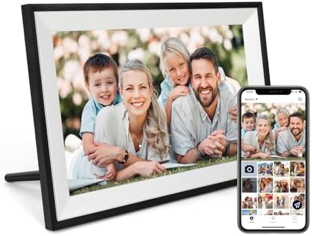 10.1-inch WiFi digital photo frame IPS high-definition touch screen intelligent cloud photo frame, with 32GB storage space, automatic rotation, easy setting for remote sharing of photos or videos thro