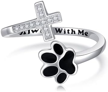 HUKKUN Cross Faith Ring for Women Sterling Silver Mastard Purity Ring for Women