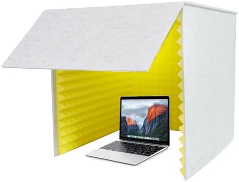 Morimoe Foldable Recording Booth with High-Density Foam, Small Music Recording Studio for Home Studio, Recording Shield, Soundproof for Recording, Working, Live Streamer, Podcasting (Yellow)