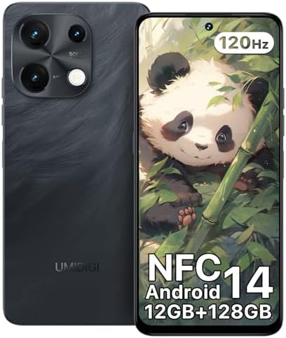 UMIDIGI Note 100 Unlocked Cell Phone,8-core Android 14 Phones,12(6+6) GB+128GB Expand 1TB,6.8&#39;&#39;HD+120Hz Display,50MP Camera,5000mAh+20W Fast Charge Dual SIM Smart Phone,NFC,Face ID+Fingerprint