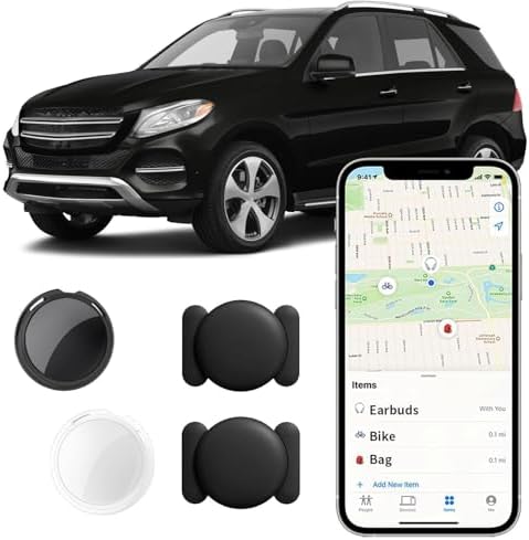 2 Pack No Subscription GPS Tracker for Vehicles Work with Find My (iOS Only) Magnetic Case Real Time Mini Car Air Tracker Tag Hidden Car Locator Global Coverage Tracking Device No Monthly Fee Required