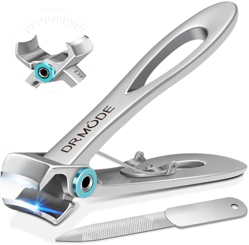 DRMODE Nail Clippers for Men Thick Nails -Heavy Duty Large Toenail Clippers for Thick Nails with Wide Jaw Opening, Ultra Sharp Stainless Steel Finger Nail Clippers Cutter for Tough Nail Seniors Adult