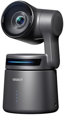 OBSBOT Tail Air NDI Streaming Camera 4K, AI Tracking PTZ Camera with Intelligent APP, Gesture Control, HDMI\/USB-C\/Wireless Webcam, Video Camera Live Stream for YouTube, Chruch, Worship, Creator, etc