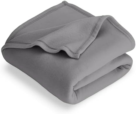 Bare Home Polar Fleece Blanket - Throw - Grey - Warm & Cozy - Premium Fleece for Bed, Sofa, Camping, Travel and Cold Nights - Lightweight Blanket (Throw, Grey)