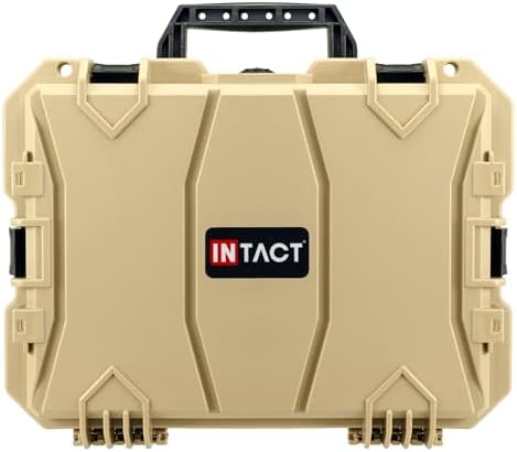 Eylar 18&#34; Intact Series Hard Camera Case, Lightweight and Durable Stacker Design with Foam (Tan)