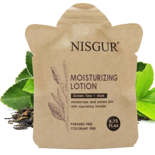 NISGUR Body Lotion Bulk 0.75 oz 200 Pack Non Plastic Hotel Lotion Paper Pouch Travel Lotion Bulk Aloe and Green Tea Extract Infused Hotel Supplies and Toiletries for Guest