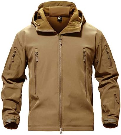 TACVASEN Men&#39;s Special Ops Military Tactical Rain Jackets Winter Warm Fleece Softshell Hooded Raincoat Snowboard