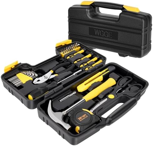 WGGE 39-Piece Home Tool Set\/Hand Tool Set \u2013 Durable Household Hand Tool Kit with Hammer, Screwdrivers, Pliers, Wrench, Hex Keys &amp; More \u2013 Compact Storage Case for Home Repairs, DIY &amp;