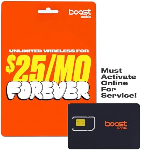 Boost Mobile SIM Kit  $25\/mo Forever Unlimited Plan with Auto-Pay  Unlimited Talk, Text &amp; Data  First Month Included  New Customers Only  US Phones Only