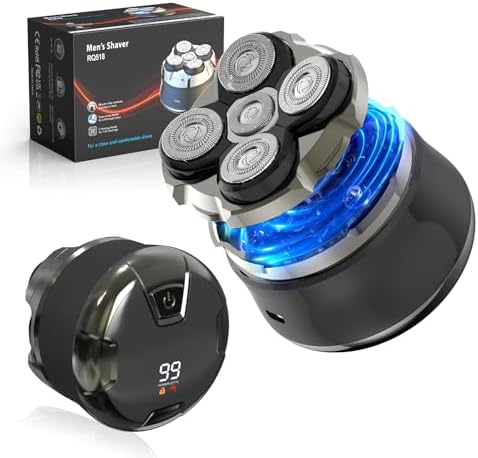 Head Shavers for Bald Men, 5D Magnetic Bald Head shavers Waterproof Mens Head Shaver for Wet\/Dry Use, LED Display Electric Razor Type-C Charging, 360°Close Shave for Men