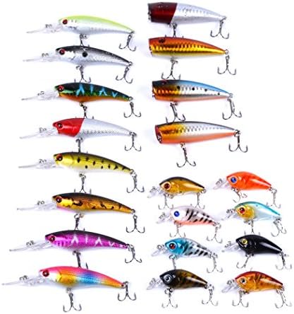 Aorace Fishing Lures Kit Mixed Including Minnow Popper Crank Baits with Hooks for Saltwater Freshwater Trout Bass Salmon Fishing