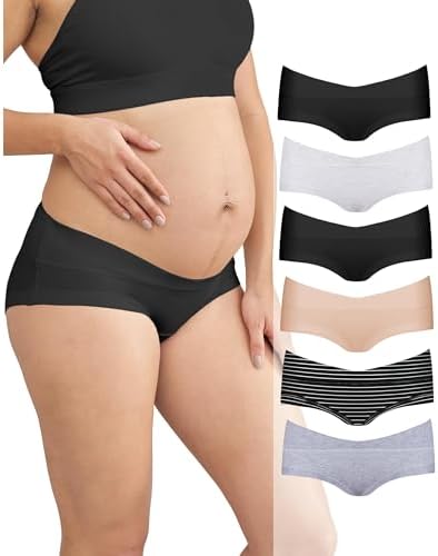 Intimate Portal Maternity Underwear Cotton Pregnancy Postpartum Panties Under the Bump Boyshort Briefs