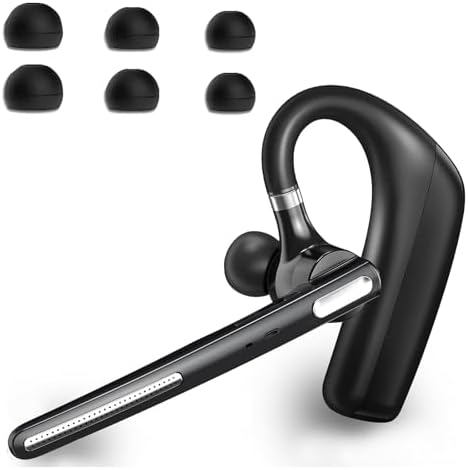 Bluetooth Headset V5.4, Wireless Bluetooth Earpiece with CVC8.0 Dual Mic Noise Cancelling, 110 Hours Talktime Hands-Free Headphones for Cell Phone, iPhone and Android, for Trucker and Business Use