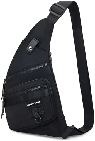 Qidelong Sling Bag Anti-theft Crossbody Chest Shoulder Backpack Women Men, Lightweight Personal Pocket Bag for Hiking Travel