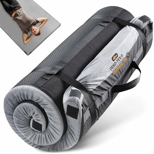 3 Inch GAIALOOP Thick Memory Foam Camping Mattress Sleeping Pad [Car\/Tent\/Cot] Glamping Portable Floor Mat Roll Up Futon Mattress for Guests Sleepover