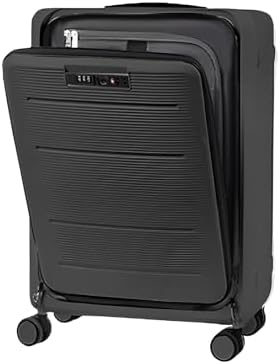 Generic 20inch Ultra-Lightweight Collapsible Hardshell Carry-On Suitcase with Rugged Spinner Wheels, TSA Lock, Spacious Interior, and Laptop Compartment, Black, SUN02