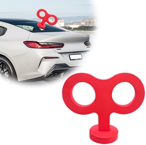 Ohleats Car Wind Up Key Sticker, 3D Sticker Wind Up Rolling Key, Auto Cute Clockwork Wind Up Key for Back of Car Roof Decoration, Universal Exterior Decor Car Accessories (Red)