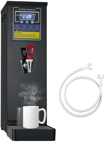 Commercial Hot Water Dispenser Commercial Water Boiler Electric Countertop Hot Water Machine Black 30L(8GAL)\/Hour Step-heating Temperature Control 86-212°F for Boba Tea Coffee Office Restaurant 1600W