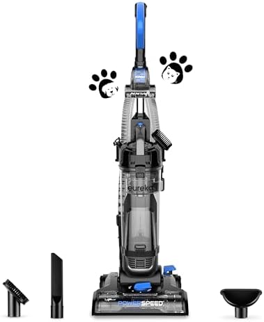 Eureka PowerSpeed Lightweight Upright Vacuum Cleaner for Carpet and Hard Floor, Powerful Bagless Upright Vacuum Cleaner for Home Pets, NEU181A, Blue