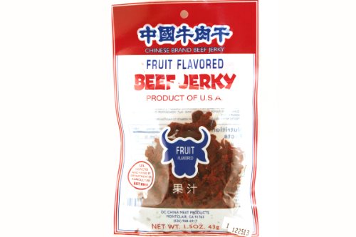 China Meat Beef Jerky (Fruit Flavor) - 1.5oz - 43g (Pack of 6)