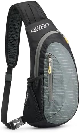 G4Free Sling Bags Men and Women Shoulder Backpack Small Crossbody Chest Sling Backpack (Black-grey)