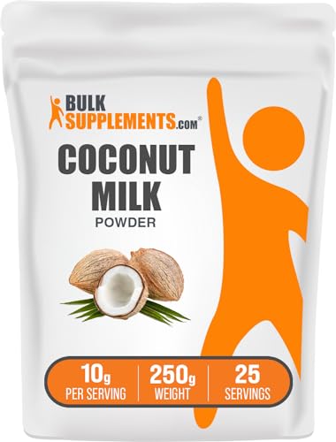 BulkSupplements.com Coconut Milk Powder - Powdered Coconut Milk, Coconut Powder - Creamer Alternative, Vegan, Dairy Free &amp; Gluten Free, 250g (8.8 oz) (Pack of 1)
