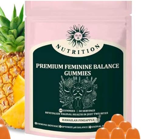 Premium Vital Nature Balance Feminine Gummies for Women&#39;s Sealed-1pack,Pineapple Feminine Gummies, Easy to Store, Help Unleash Confidence-60 Pieces