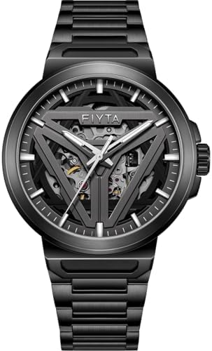 FIYTA Men&#39;s Classic Sport 3-Hand Watch, Stainless Steel Automatic Watch for Men, Synthetic Sapphire Crystal, Luminous, 100M Water Resistant, 42mm