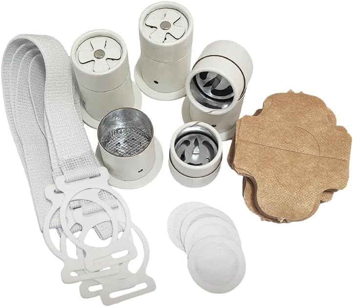 Moxibustion Box Kit - 4 Paper Moxa Box 艾灸盒 (Flame-Resistant Inner Lining) with 60 Stickers, 4 Adjustable Straps &amp; 4 Heat Shields