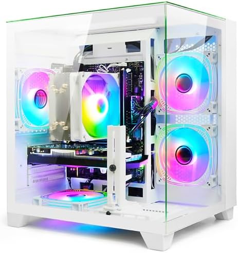 LXZ Gaming PC Desktop Core i5-12400F, GeForce RTX 3050, 32G DDR4 RAM, 1TB NVME SSD  WiFi 6 Prebuilt Tower Computer WiFi for Gaming, Home and Office (White)