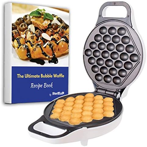 Hong Kong Egg Waffle Maker by StarBlue with BONUS recipe e-book - Make Hong Kong Style Bubble Egg Waffle in 5 minutes AC 120V, 60Hz 760W