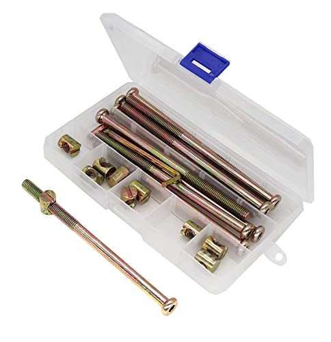 Furniture, bed bolts, 0-piece set M8 x 00mm socket cover bolt rod nut set suitable for headboard double-layer bed frame galvanized