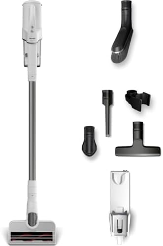 Miele Duoflex Extra Vacuum Cleaner, Cordless and Bagless Multi-Use, Multi-Floor Flexible Stick Vacuum with 2 Attachable Brushes, in Brilliant White \/ Space Grey