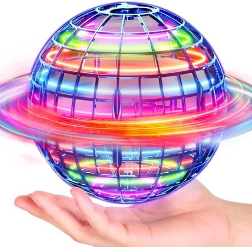 Ivtivfu Flying Orb Ball (Blue, 2025 Upgraded) with Dazzling Lights, Magic Hover Spinner, Cool Boomerang Drone, Floating Cosmic Globe, Kids Toys Gifts for 6 7 8 9 10 Year Old Boys Girls