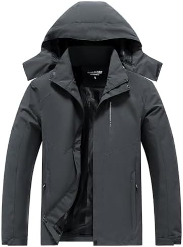 Aagetenar Men&#39;s Waterproof Rain Jacket Lightweight Mountain Sports Outdoor Trench Softshell Windproof Jacket for Hiking