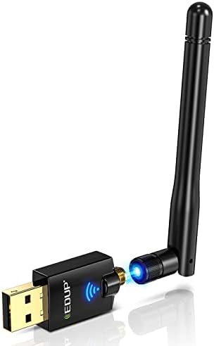 EDUP AC600M USB WiFi Adapter for PC, Wireless USB Network Adapters Dual Band 2.4G\/5.8Ghz Wi-Fi Dongle Antenna for Laptop Desktop Compatible with OS Windows 11\/10\/8.1\/8\/7\/XP -Black