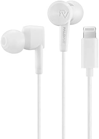 PALOVUE Lightning Earbuds - Compatible iPhone 14\/13\/12\/11 Pro Max, X, XS Max, XR, 8 Plus, 7 Plus - MFi Certified with Microphone - SweetFlow White