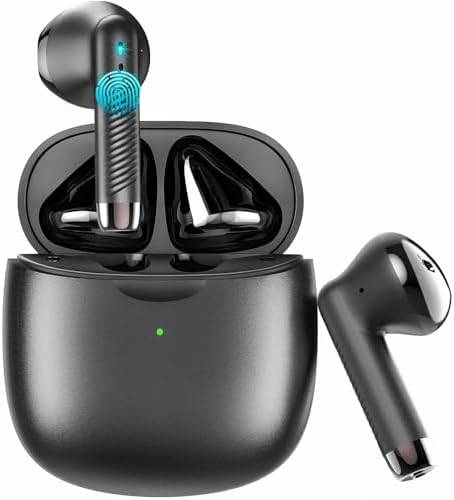 Wireless Earbuds, Bluetooth 5.4 Earbuds Stereo Bass, Bluetooth Headphones in Ear Noise Cancelling Mic, Sports Earphones IP7 Waterproof, 32H Playtime USB C Mini Charging Case Ear Buds for Android iOS