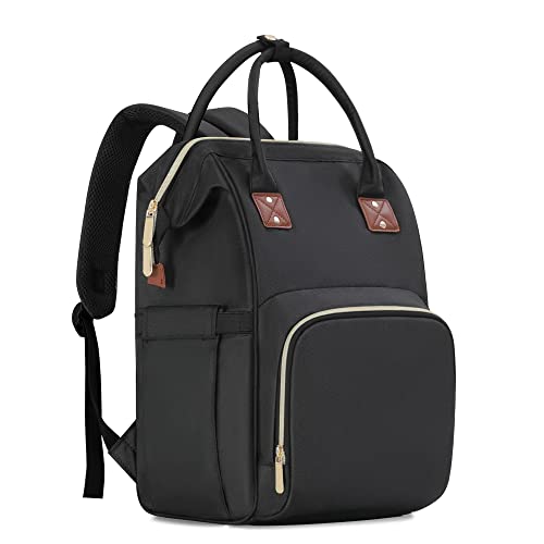 Femuar Diaper Bag Backpack Multifunction Maternity Nappy Baby Bag for Girls &amp; Boys Large Capacity Travel Diaper Bags Dark Black