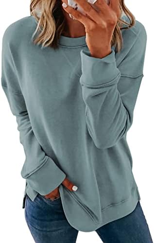 Dokotoo Women&#39;s Casual Crew Neck Sweatshirt Loose Soft Long Sleeve Pullover Tops