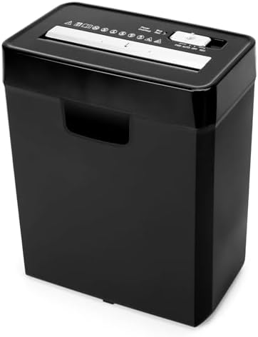 Household shredder, 8 StripeCut home office shredders, CD/credit card shredder, overheat protection, 3.2-gallon garbage basket