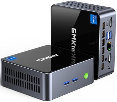 GMKtec Mini PC Intel Core i7-1195G7 (up to 5.0 GHz) 32GB DDR4 1TB SSD Desktop Mini Computers WiFi 6, BT 5.2\/ DP, HDMI\/RJ45 2.5G\/USB4.0