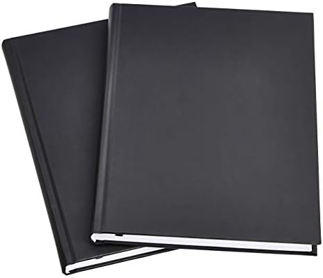 Amazon Basics Professional Journal, 10.5X7.5 inches, Black, 2-Pack