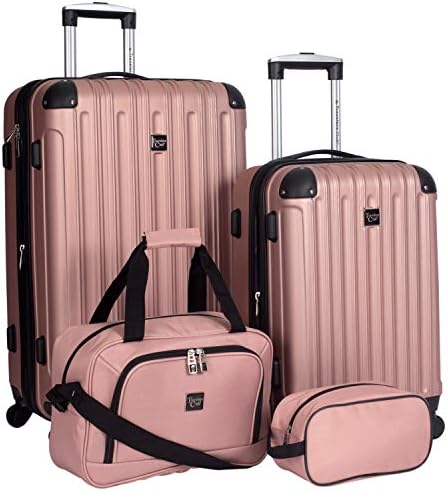 Travelers Club Midtown Hardside 4-piece luggage travel set, rose gold, Midtown Hardside 4-piece luggage travel set