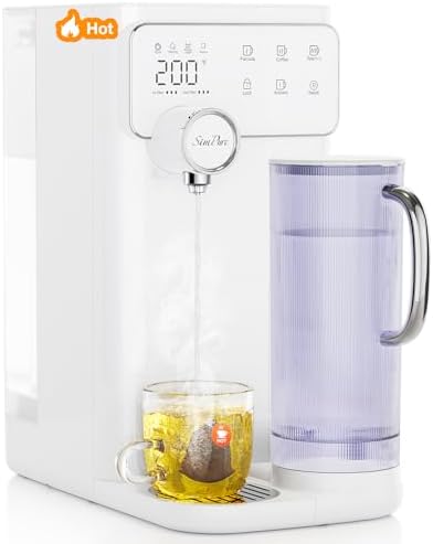 SimPure Y10H Instant Hot Reverse Osmosis Water Filter Countertop, 6-Stage RO Water Filtration System, Heating Water Dispenser with Safety Lock, BPA-Free Portable Pitcher, No Installation